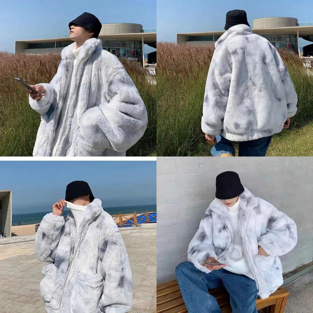 

Мужское пальто из искусственного меха норки, толстое теплое пальто-куртка, экологичное, с отложным воротником, новая модная осенне-зимняя верхняя одежда