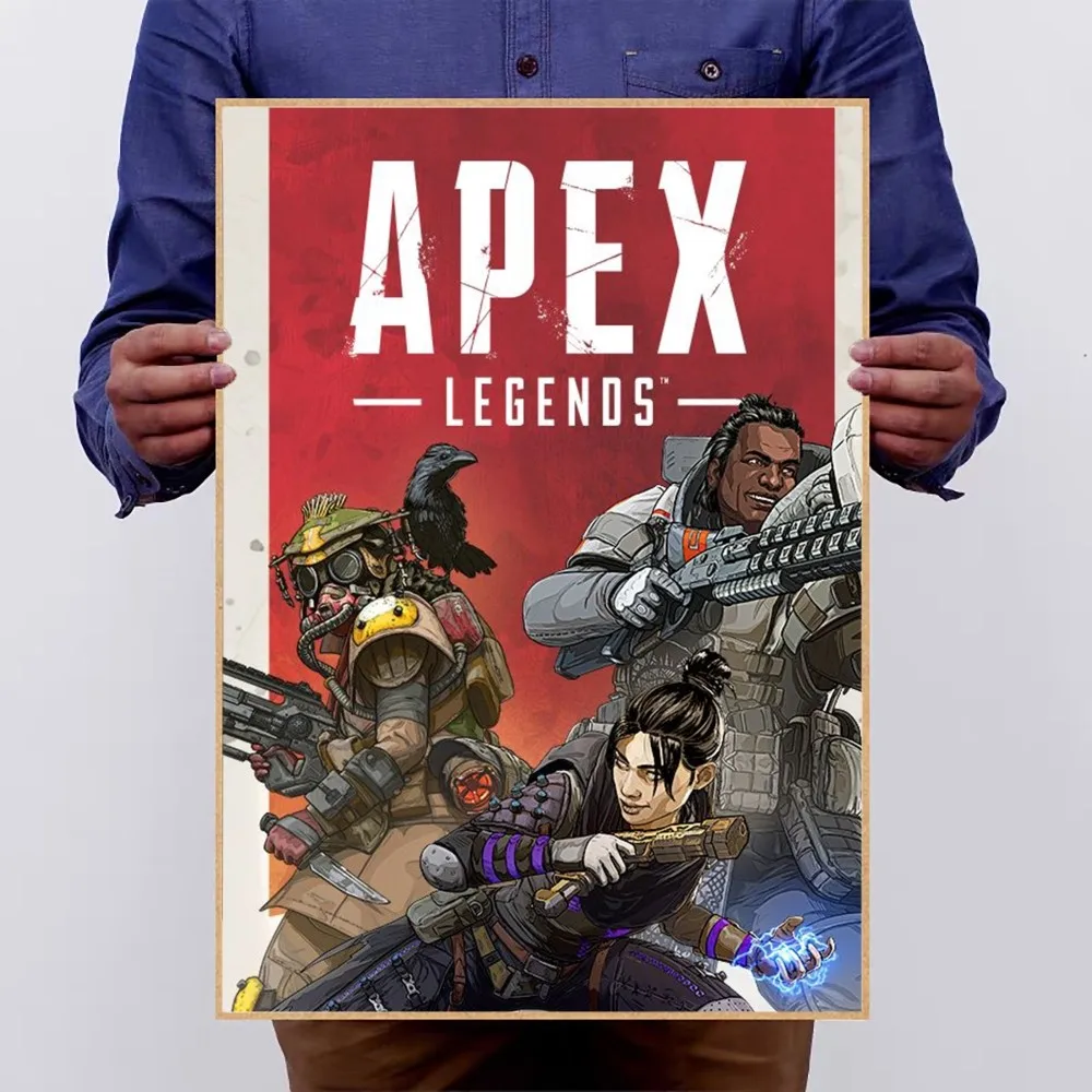 Game A-Apex Legends Poster No Framed Kraft Club Bar Paper Vintage Poster Wall Art Painting Bedroom Study Stickers