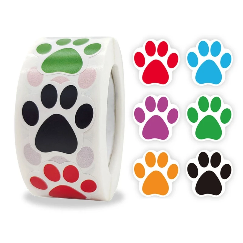 Paw print stickers, dog, for laptop, teacher, student, 500PCs