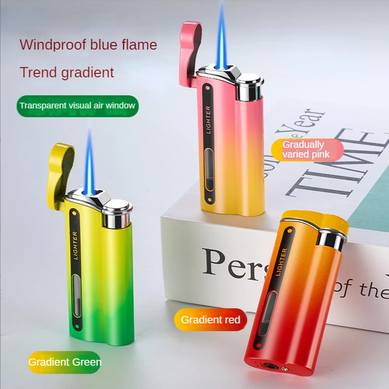 Cigarette Butane Gas Lighter, Smoking Accessories, Windproof, Unusual Gifts for Men