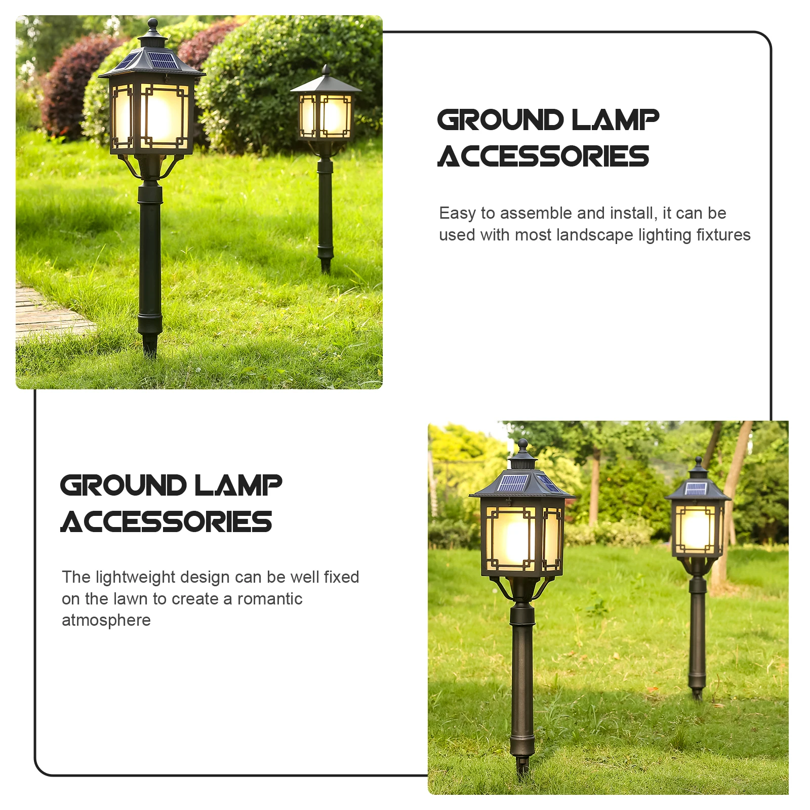 

20Pcs Plastic Ground Spikes for LED Solar Flame Lights Rust Resistant Lawn Lamp Stakes Lightweight Landscape Lighting Decor