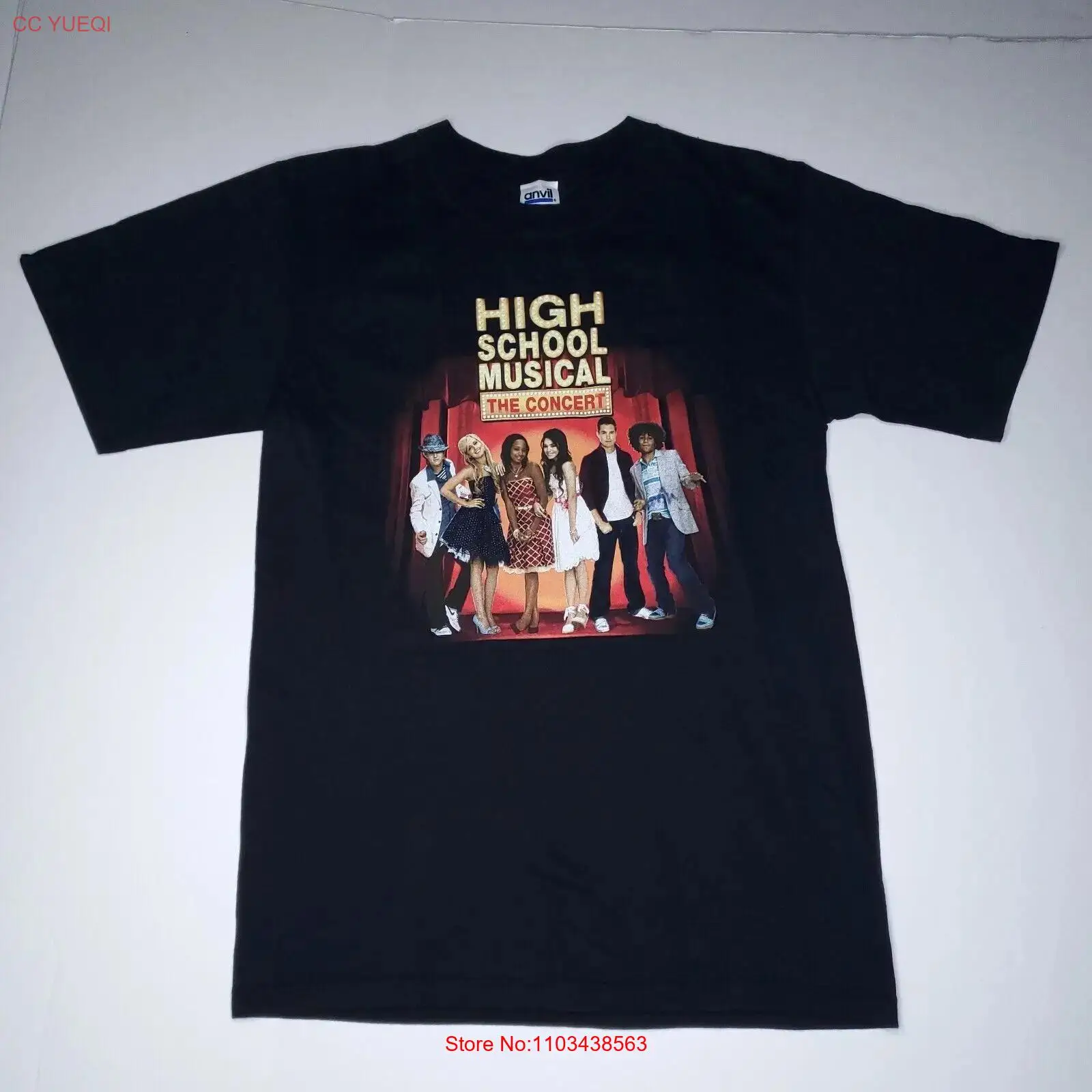 High School Musical The Concert T shirt Black Small Y2K Double Sided maniche lunghe o corte