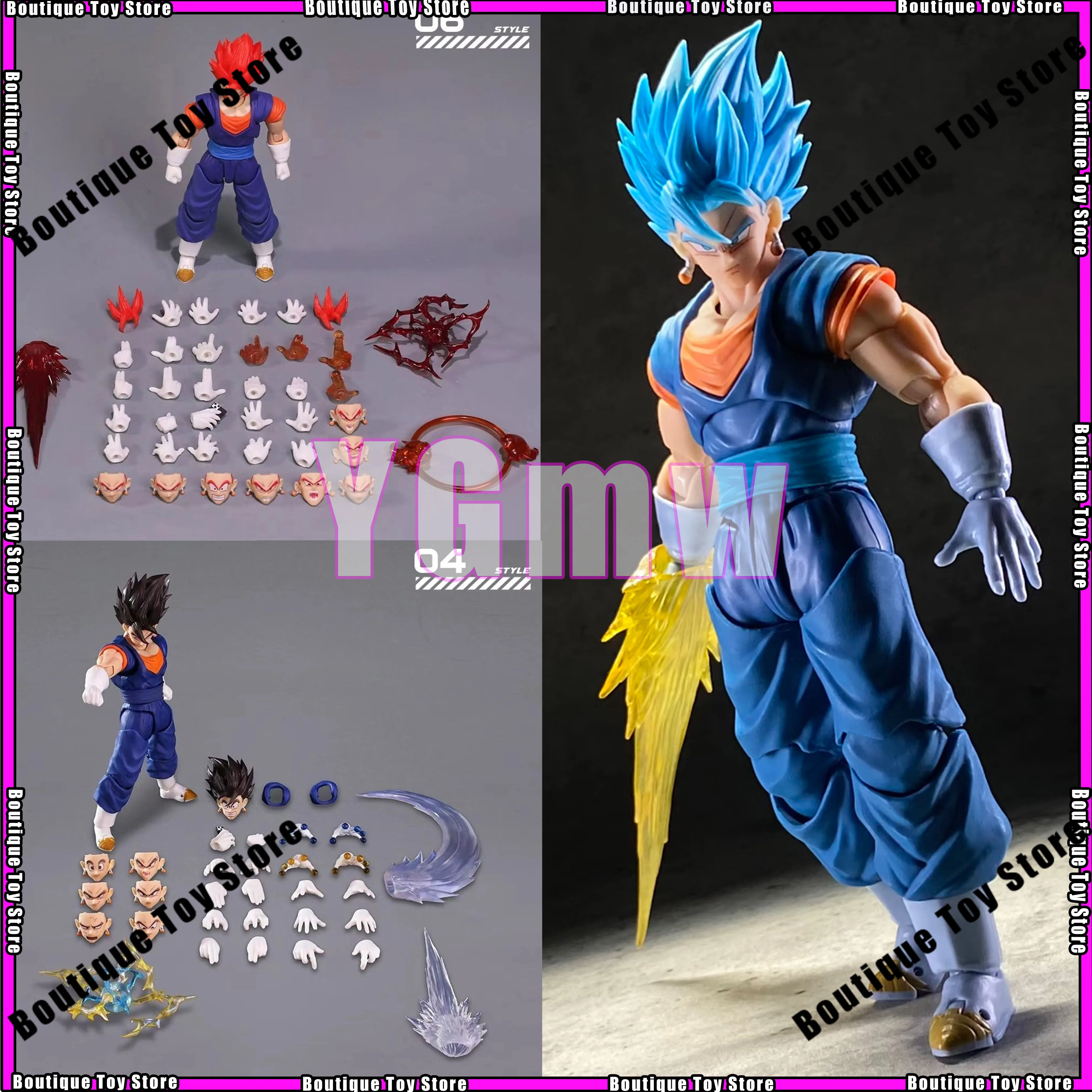 

New YGmw Studio OC Dragon Ball SHF Super Saiyan Fusion Warrior Vegito 07 Anime Action Figure Collectible Model Toy Gifts