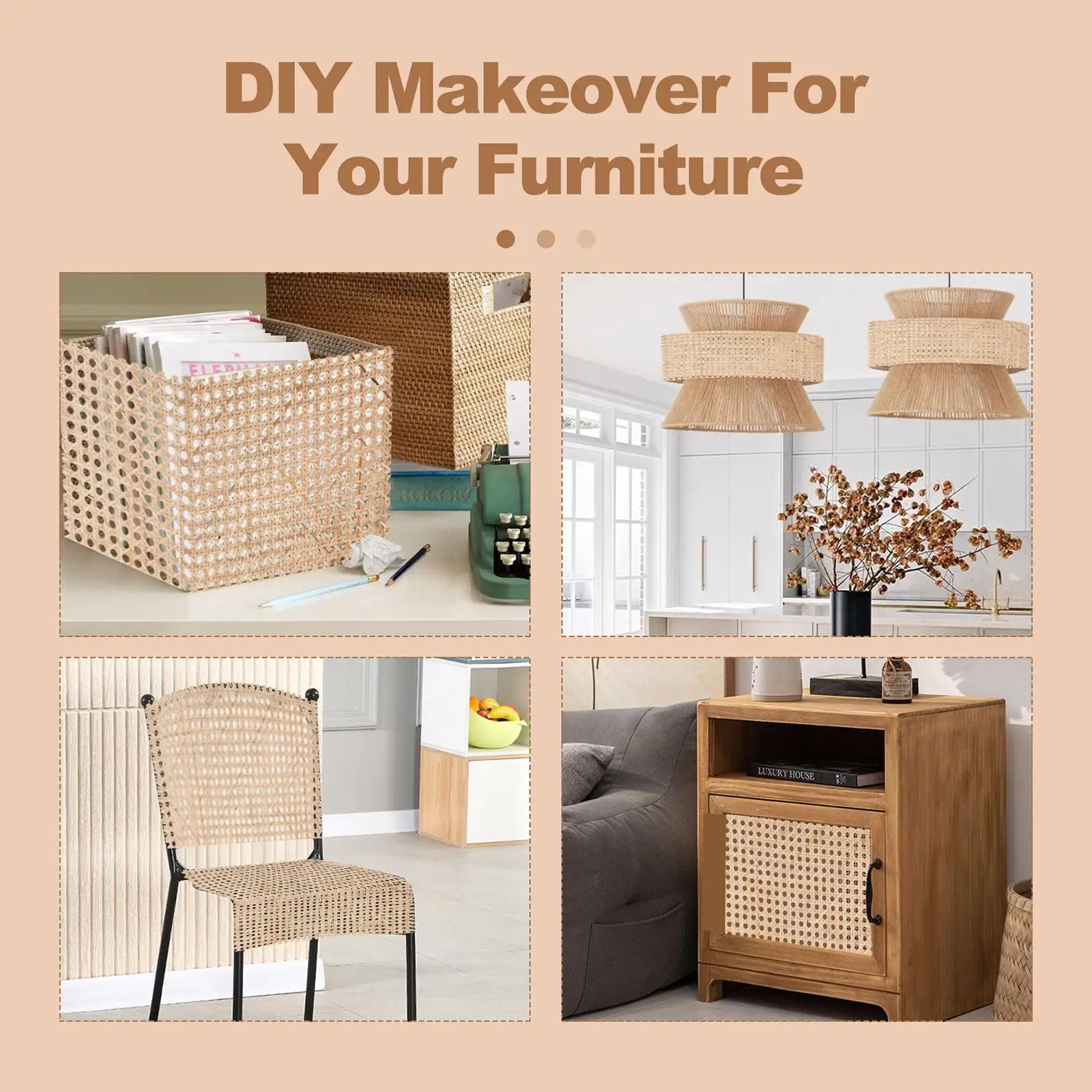 

Рулонная ротанговая лента для плетения: экономия места, износостойкость, для дверей, светильников, мебели, шкафов, потолков