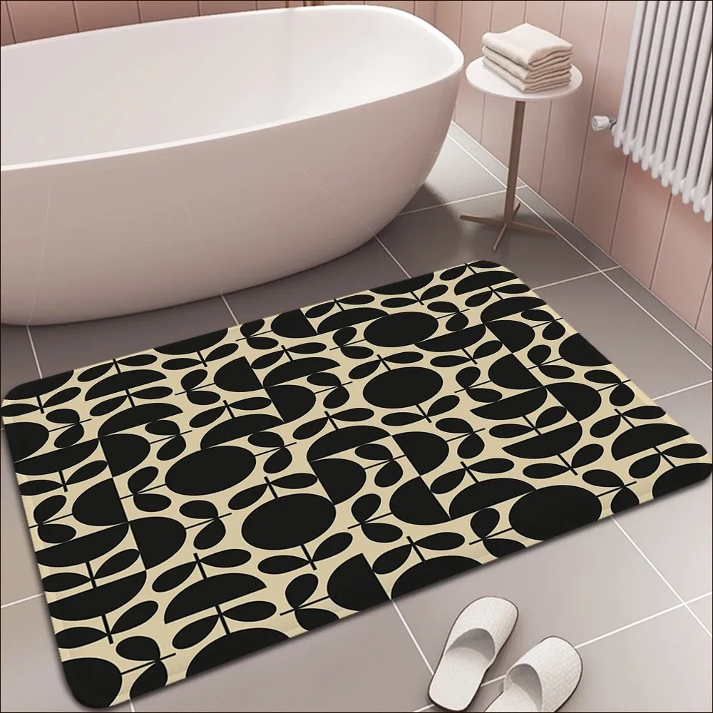 Orla Kiely Leaf Flower Floor Mat Bath Mat Nordic Style Home Doormat Bathroom-Toilet Mats Bedroom Welcome Doormat