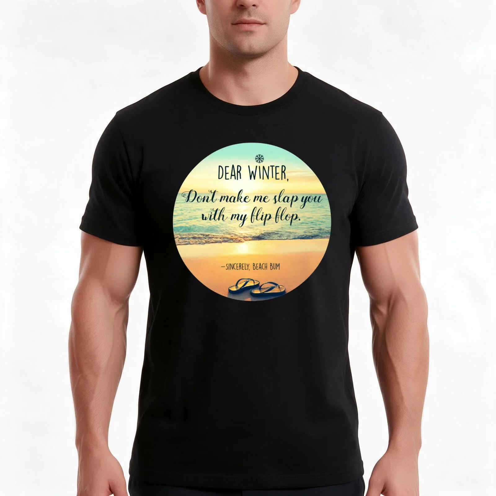 Winter - Don't Make Me Slap You With My Flip Flop T-Shirt Summer Casual Cotton Tee Oversized Streetwear Tops Unisex Men Women
