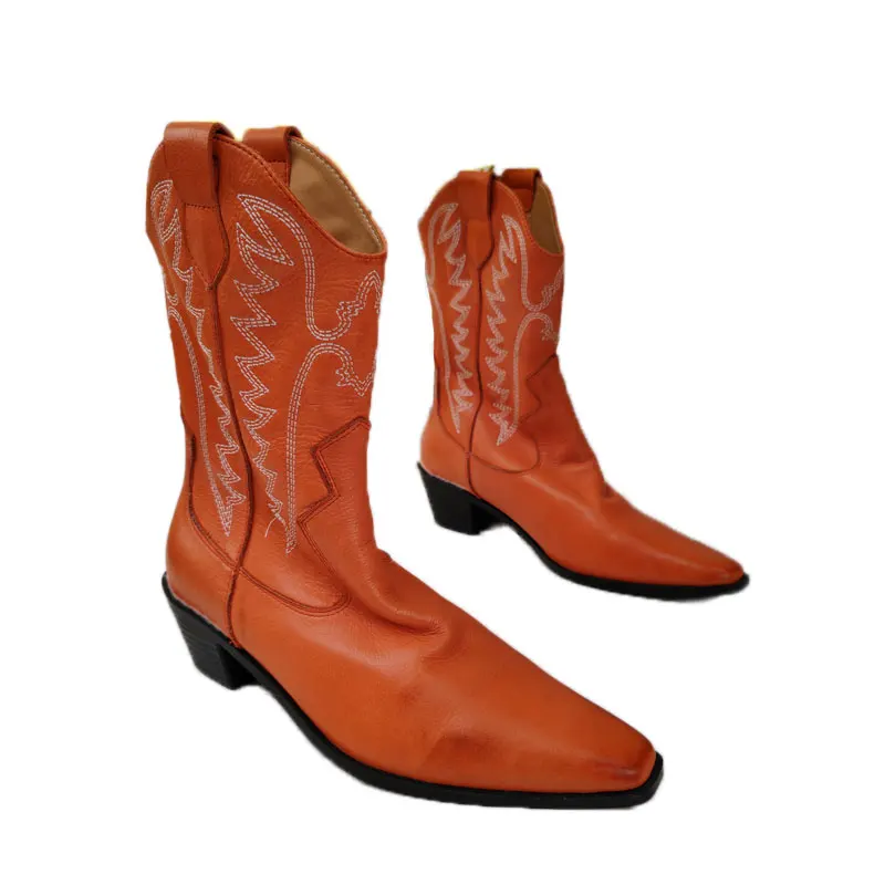 

Low Heel Boots for Women – Perfect for Work and Long Hours Square Toe Boots – Contemporary Design and Comfortable Fit AJ0601