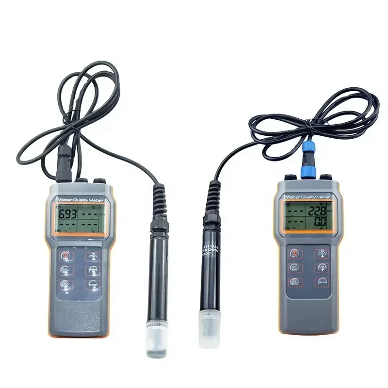 Portable Dissolve  Meter Digital Temperature Gauge DO Sensor Dissolved  Meter Conductivity Salinity PH Meter