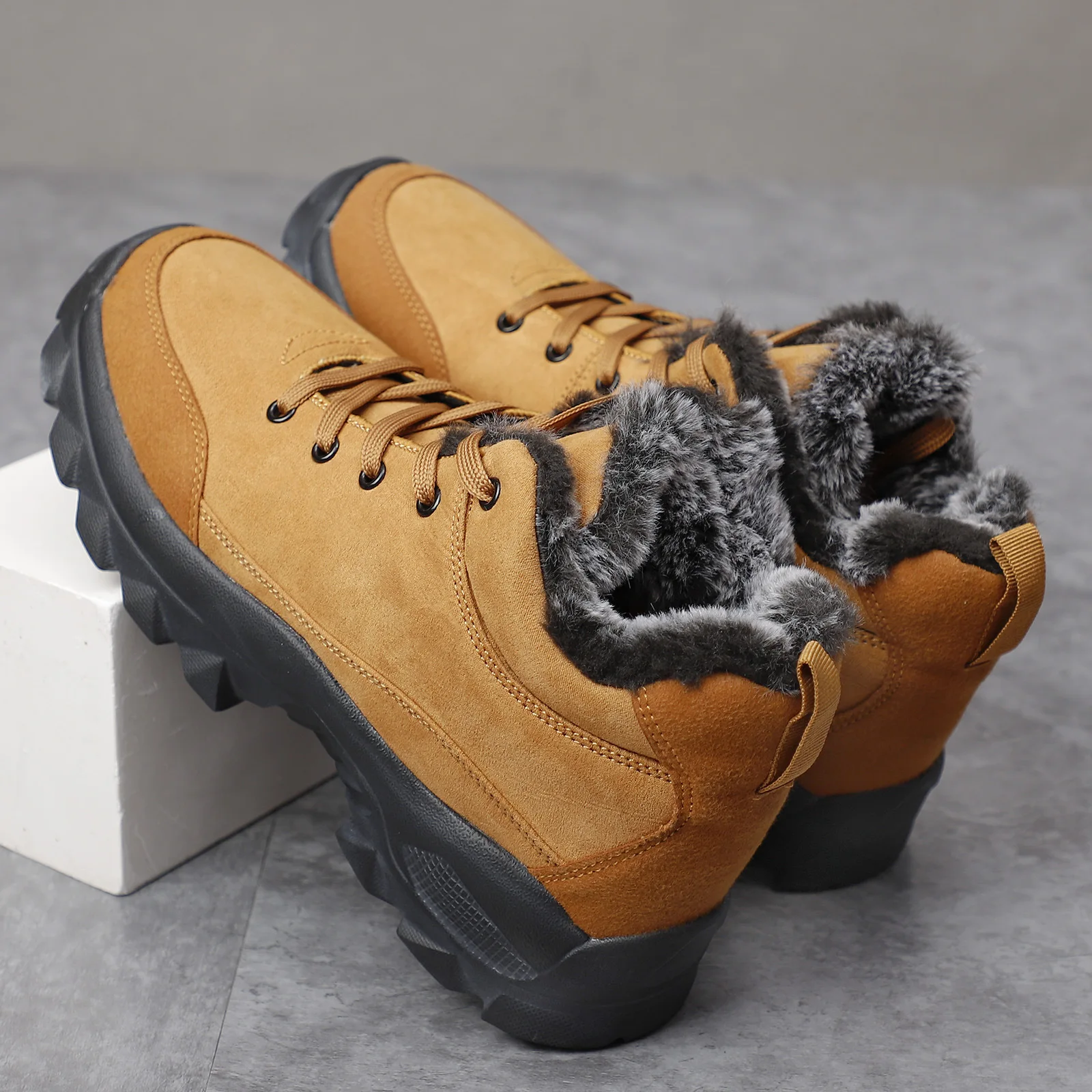 

New Style Casual Men's Snow Boots - Winter Insulated Warm Outdoor Boots, Cotton Shoes, Lightweight Boots, Men's Shoes