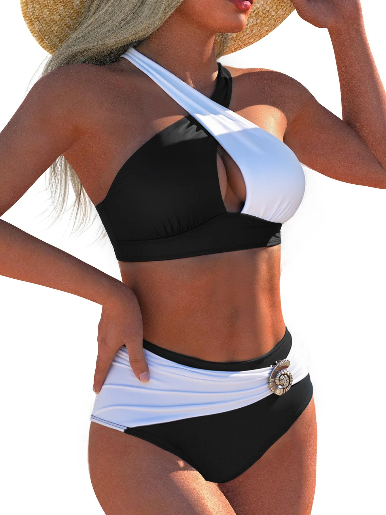 المرأة مثير قطعة واحدة ملابس السباحة الإناث مثير المرأة ثوب سباحة مونوكيني 2026 ضمادة ثوب السباحة مطوي Biquini خمر بحر003 #3