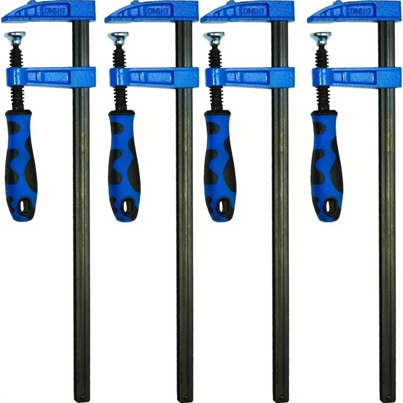 

Набор сверхмощных F-зажимов, 4 шт., высокопрочные 12-дюймовые металлические стержневые зажимы для деревообработки и столярных работ