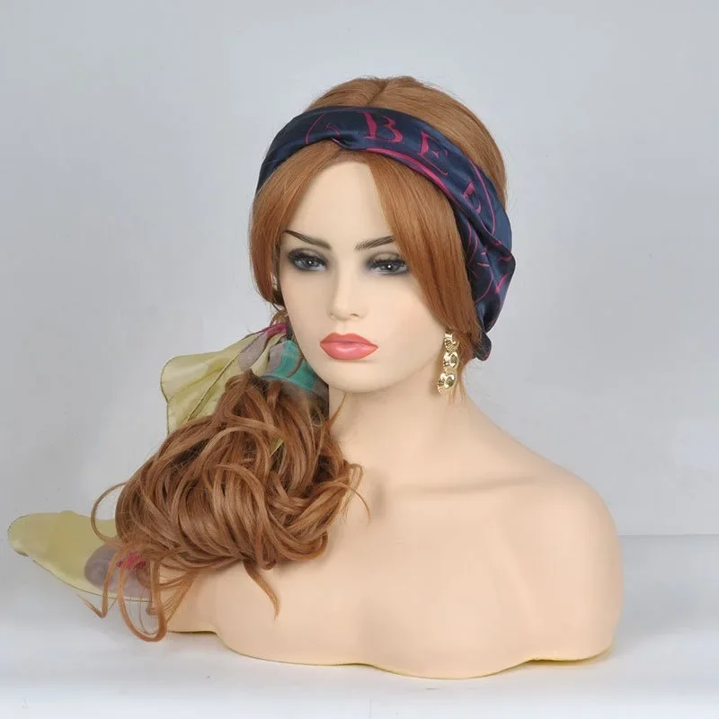 Realistic PVC Mannequin Dummy Head with Shoulders Upper Body Female Manikin Doll Head Bust for Wigs Hats Scarves Jewerly Display