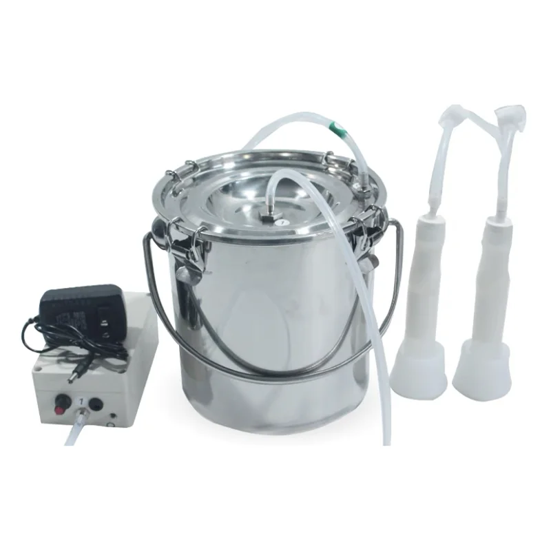 5L Stainless Steel Pulsating Electric Milker Adjustable Speed For Cattle Goat Farm Livestock