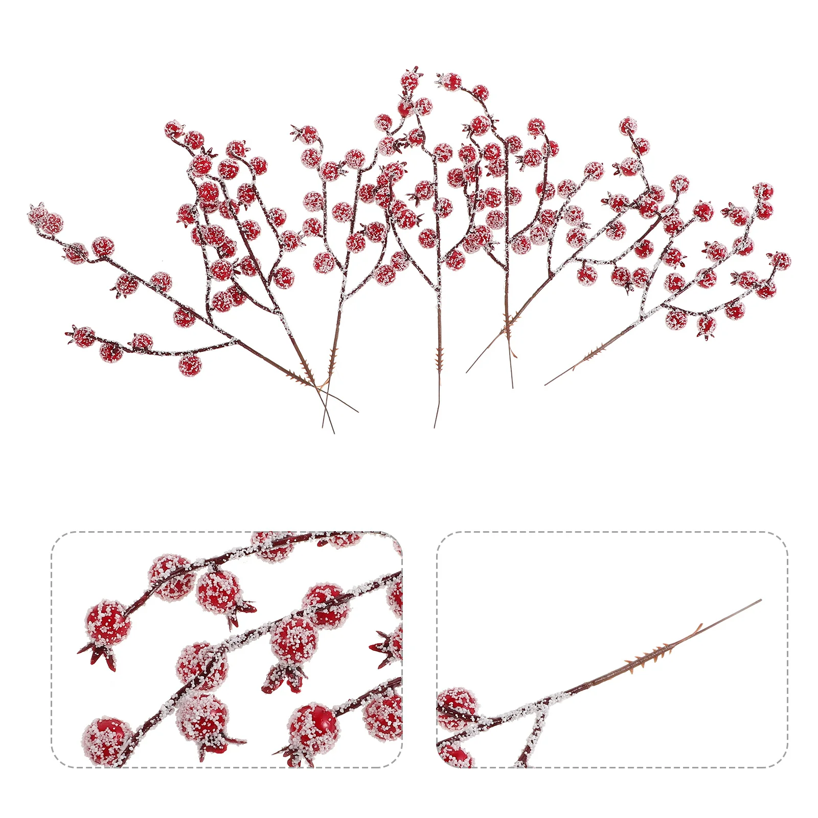 

15Pcs Realistic Artificial Red Berry Stems Holiday Decor Bright Winter Supplies for Table Centerpiece DIY Christmas Decorations
