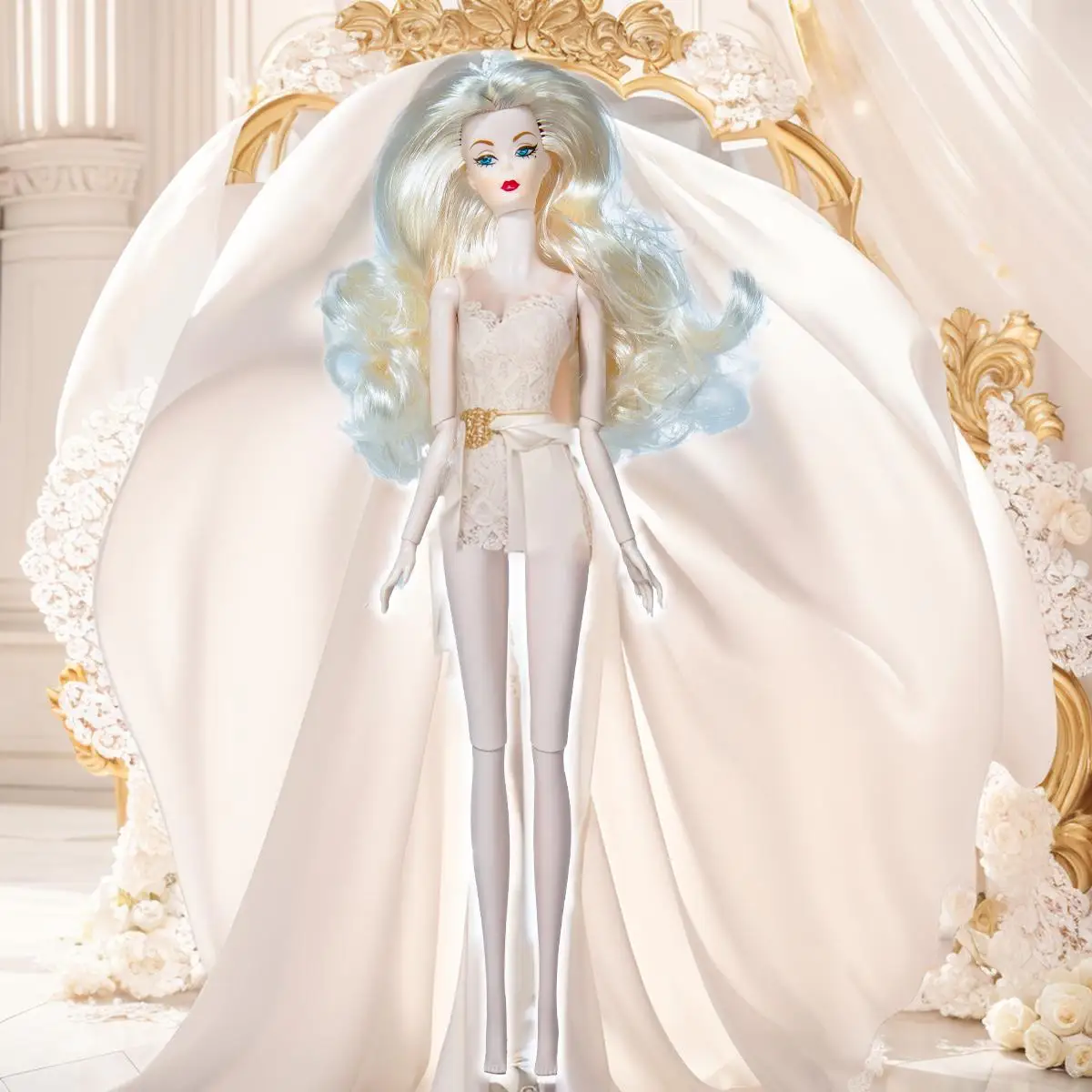 

12-Joint BJD Model, 12.6in Exquisite Makeup Multi-Joint Doll, Craft Desktop Ornament (No Clothing)