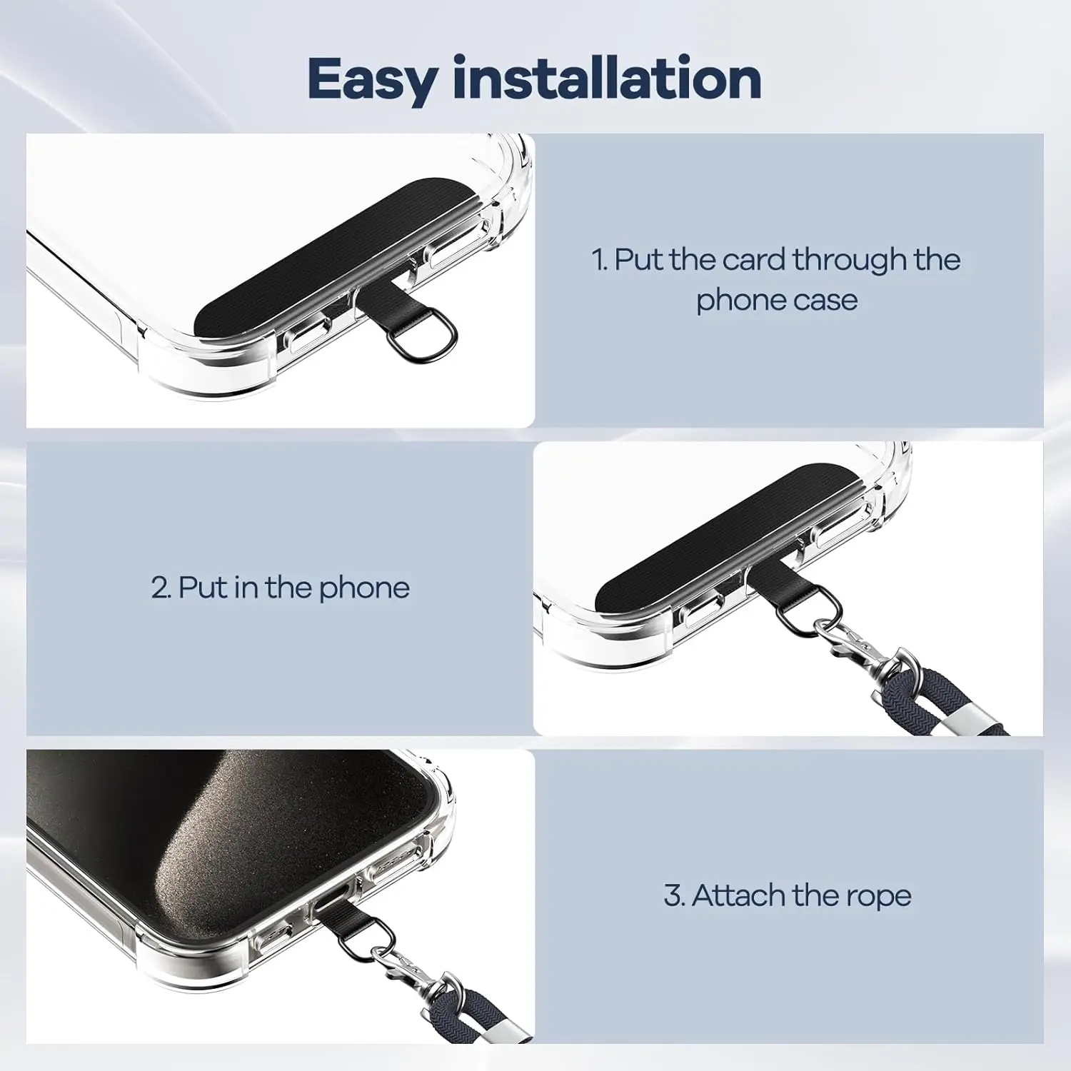 Phone Lanyard, Adjustable Strap, Adjustable and Removable Cell Phone Multifunctional Patch Lanyards Compatible with Smartphones