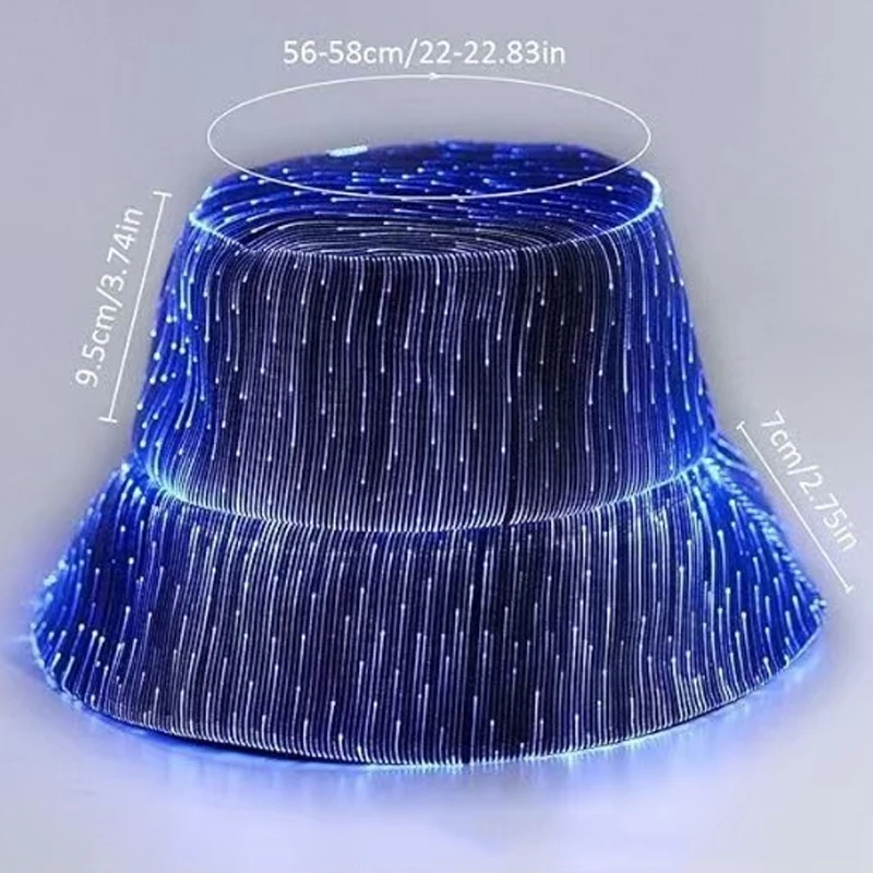 Kleurrijke Creatieve Emmer Hoed Lichtgevende Fluorescentie Fishmen Cap Stage Performance Hoofddeksels Benodigdheden Gloeiende Kostuum Accessoires