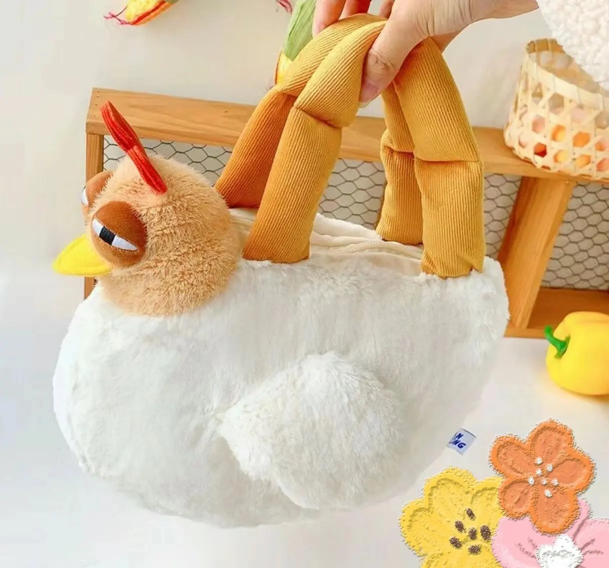 Cute Gugu Chicken Handbag Plush Toy Cute Hen Crossbody Bag Claw Machine Doll Birthday Gift Outing Plush Doll Cute Bag view 5