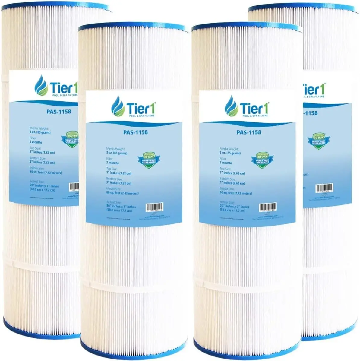 

Картридж фильтра для бассейна и спа 4-шт. | Замена для Pentair Clean & Clear Plus 320, CCP320, Pleatco PCC80, Unicel C-7470 и других моделей.