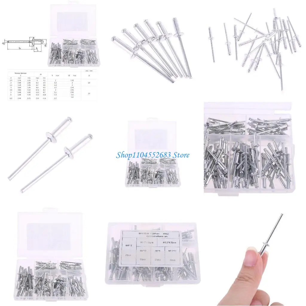 Y6GD 120 قطعة من المسامير العمياء المصنوعة من الألومنيوم معدنية خفيفة التحمل لبرشام البوب الأساسية #1