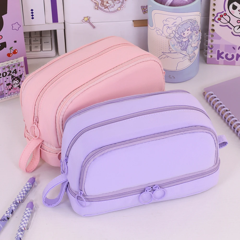 Estuche para lápices de 4 compartimentos, multistradas, proveedor de papelería escolar para estudiantes, bolsa de almacenamiento de lápices, bolsa divisora para bolígrafos