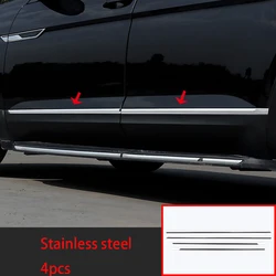 For Volkswagen Atlas Teramont 2018-2023 Stainless steel Chrome Stainless Side Door Body Anti-Scratched Protector Molding Trim