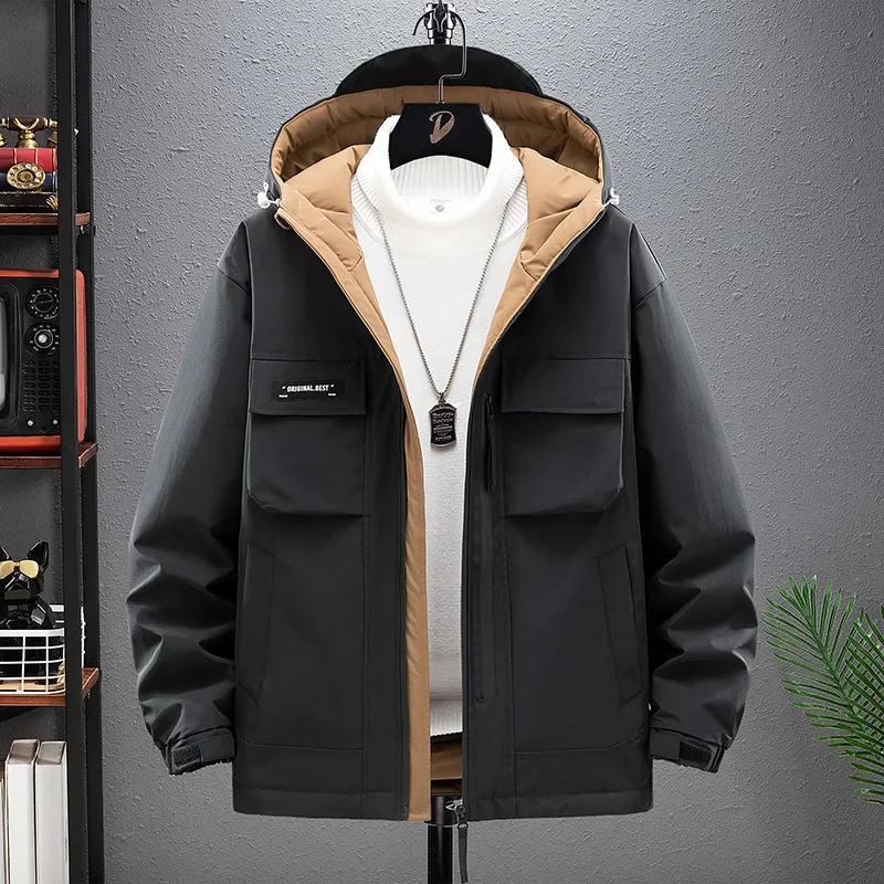

Winter White Duck Down Warm Hooded Coat Large-sized Cold-proof Windbreaker Cotton-padded Jacket Large-sized Down Jacket Teenager