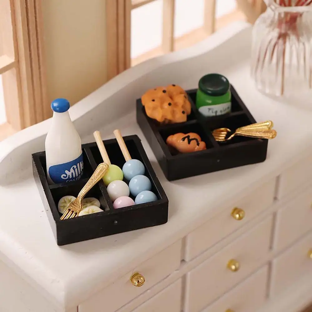 1:12 Scale Scene Model Playing House Simulation Food Toy Miniature Snack Drink Dollhouse Bento Doll Accessories