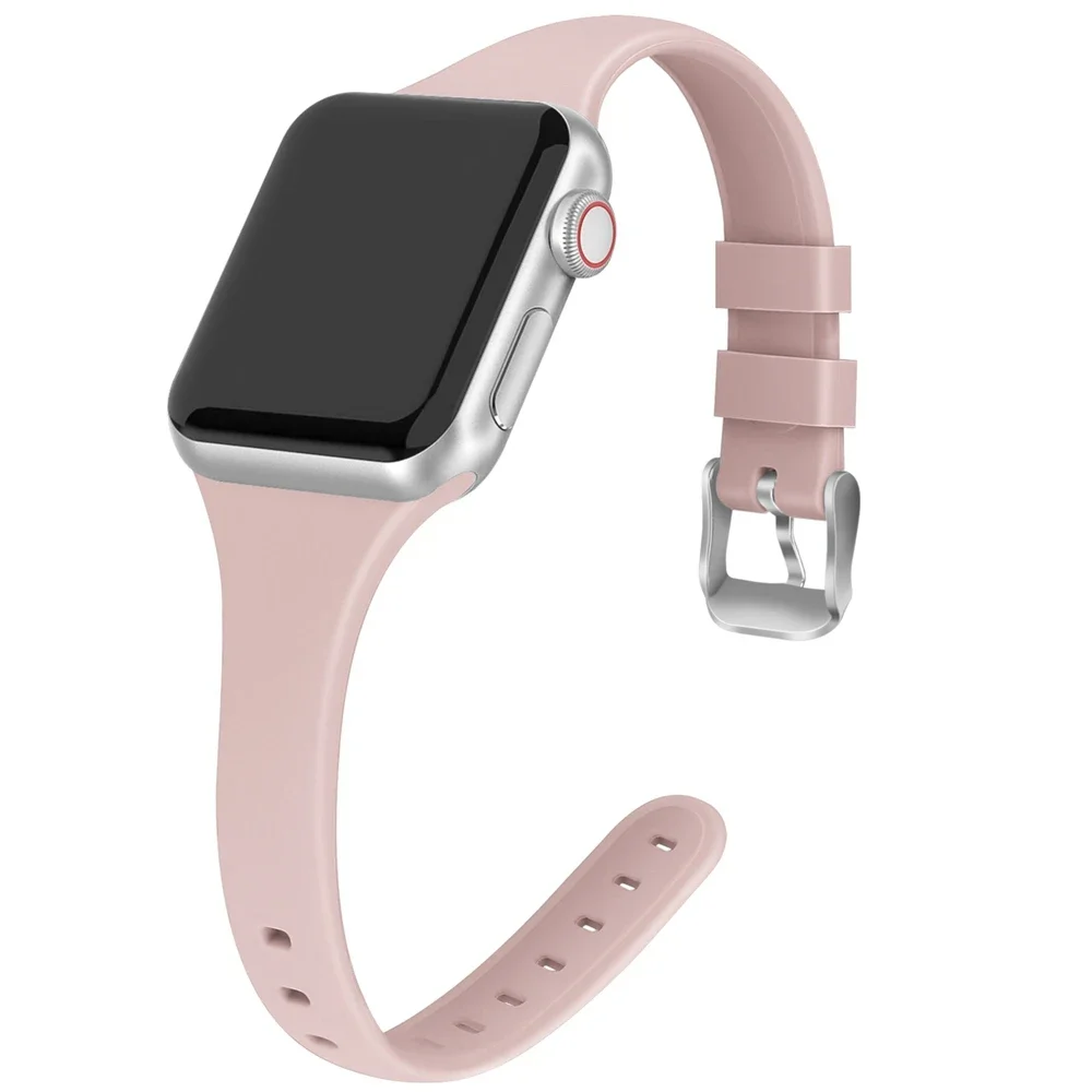 Модный силиконовый ремешок для Apple Watch, женский ремешок серии 10/9/8/7, 38 мм, 40 мм, 41 мм, 42 мм, 44 мм, 45 мм, 46 мм, 49 мм