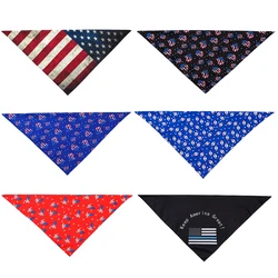 Pet Dog Bandana 4th July USA Flag Dog Bandanas Large American Flags Dog Scarfs for Big Medium Small Dogs Pets Bibs Dog Scarves