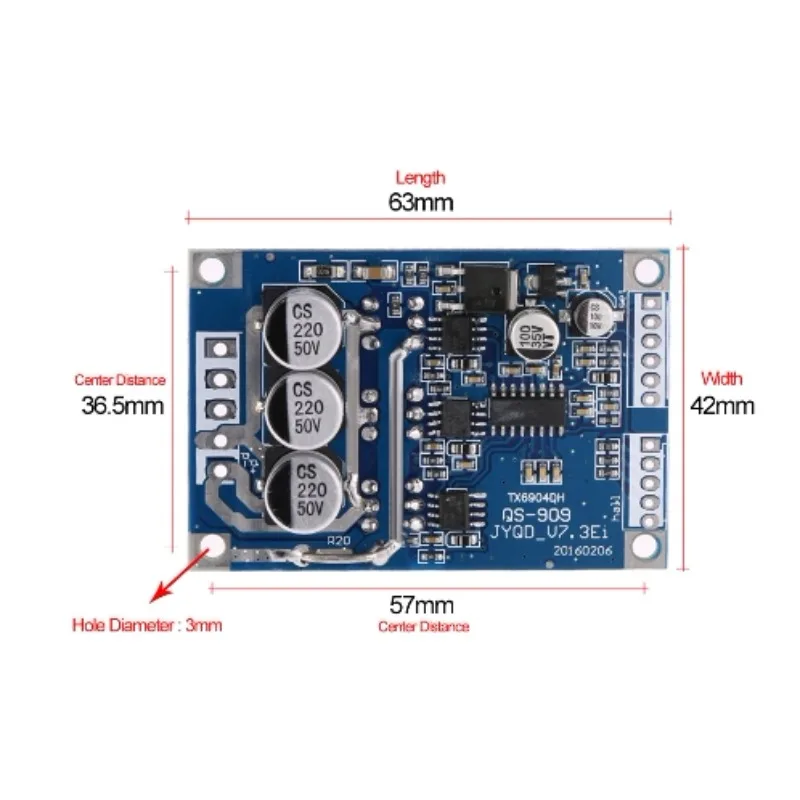 DC 12V-36V 500W Brushless Motor Driver Controller Board, Hall Sensor Motor Control Board for Self-balancing Scooter
