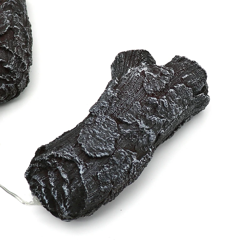 1 Set 3D-Harz-Holzkohle-Lampe, simulierte Holzkohle-Streifen, Kamin-Dekorationszubehör, LED-Carbon-Feuerlicht zur Dekoration – Detail 10