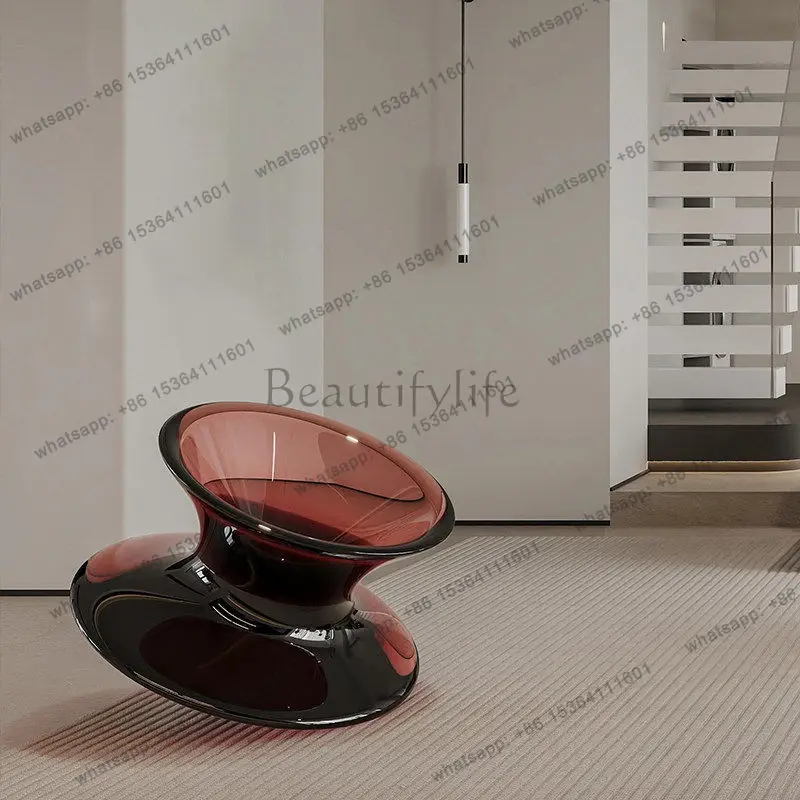 

Creative transparent resin rotating gyro chair villa model room special-shaped lazy chair