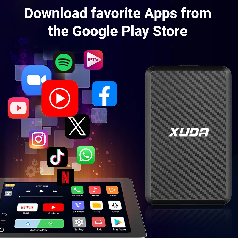 XUDA Android14 Wireless CarPlay & Android Auto 3in1 New Smart Ai