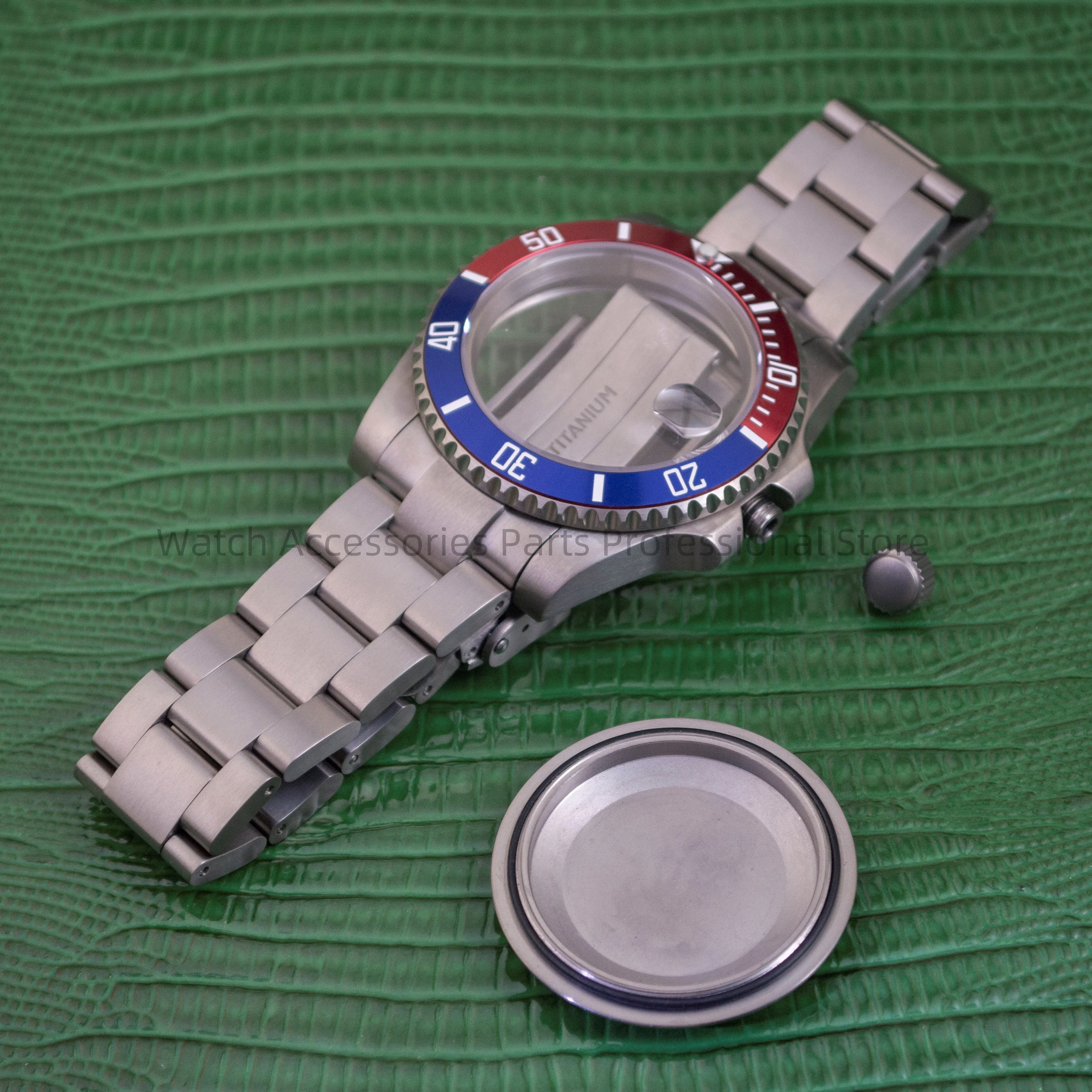 

40mm Titanium Watch Case Strap Sapphire Glass 20mm Titanium Watch Band For ETA2824 NH35 NH36 SUB GMT Watch Accessories