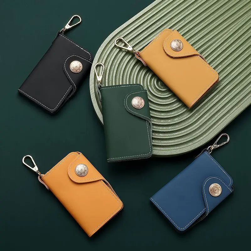 

New Genuine Leather Keychain Men Key Holder ​key Organizer Pouch Key Pouch Wallet Housekeeper Key Case Mini Card Bag