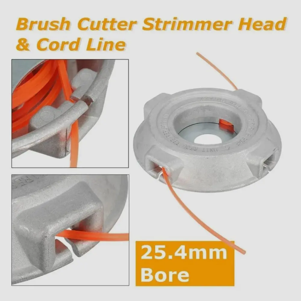 Tête de coupe gazon en alliage d'aluminium, disque en fer, tête de tondeuse à gazon, bobine en Nylon, pas besoin de démonter, tête de débroussailleuse, usage domestique