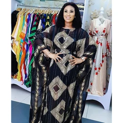 New Evening Party African Dresses For Women Muslim Fashion Geometry Print Stripe Print Dashiki Maxi Dress Femme Robe Africaine