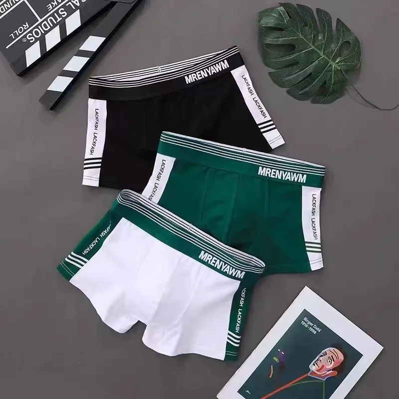 Men's underwear - Pure cotton straight-leg pants, all-cotton comfortable four-cornered pants, men's shorts