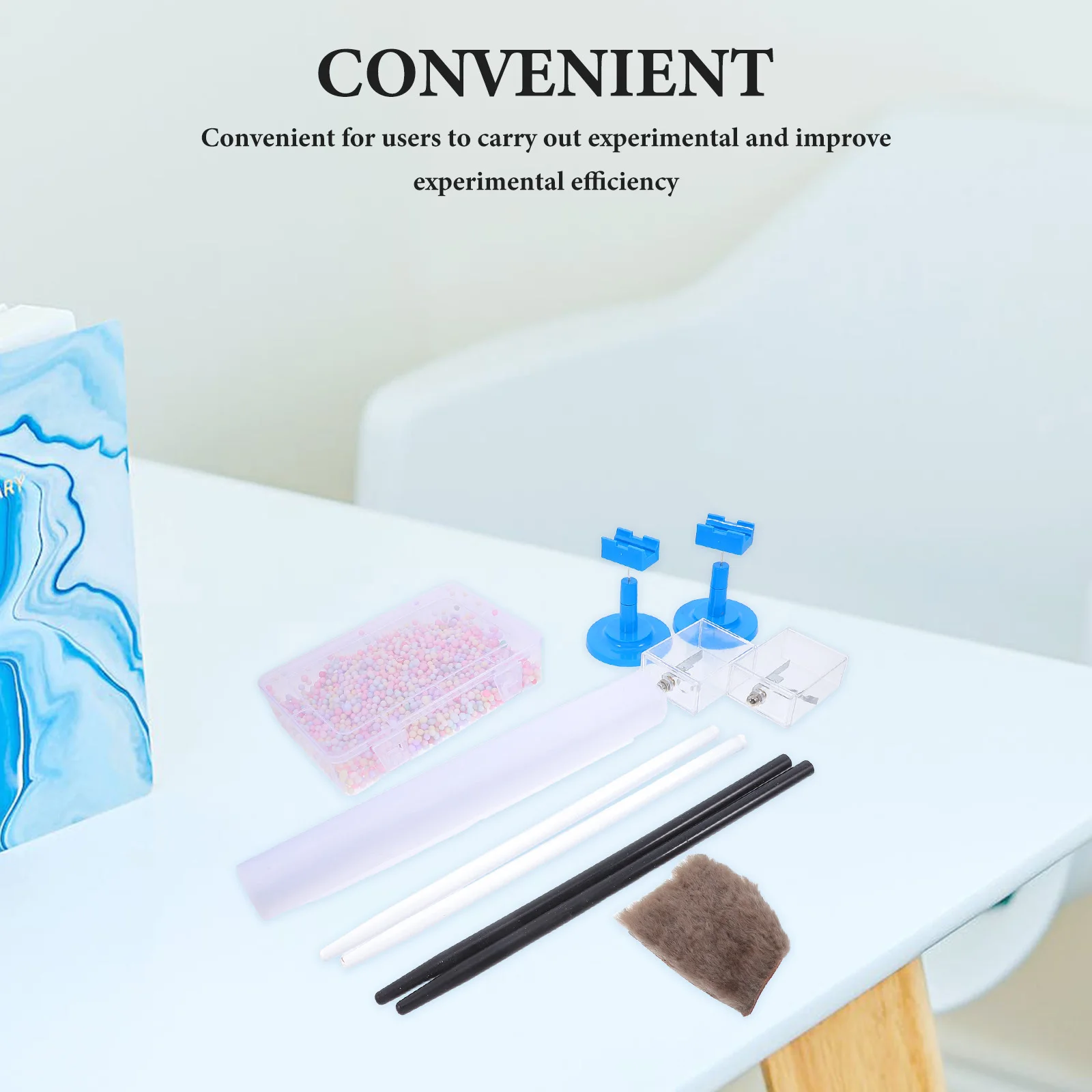 

Static Electricity Experiment Kit Glass Rod Silk Rotating Stand for Physics Teaching Laboratory Experiment Tool