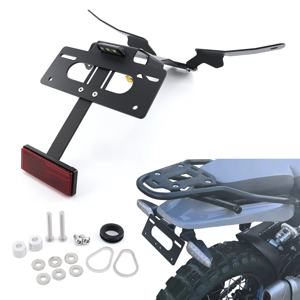 

Motorcycle Rear Tail Tidy Fender Eliminator kit Fit For Royal Enfield Himalayan 450 2024 License Plate Holder Bracket LED Light
