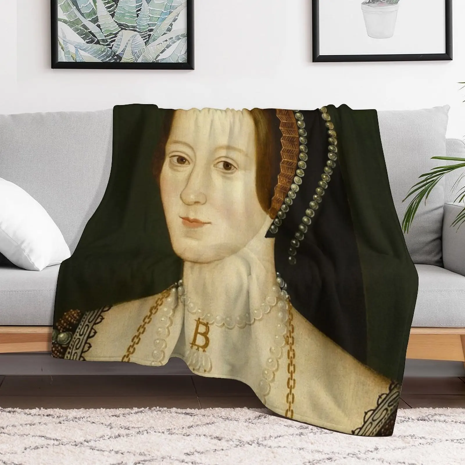 Portrait of Anne Boleyn Queen of England The six Throw Blanket Hairys Single Blankets