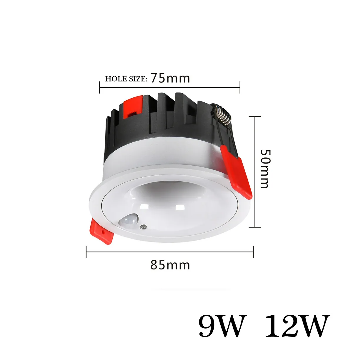 Czujnik światła Downlight CeiliBody Sensing Spotlight 9W 12W 85-265V przeciwodblaskowy montaż powierzchniowy do przedpokoju/balconyng light Human