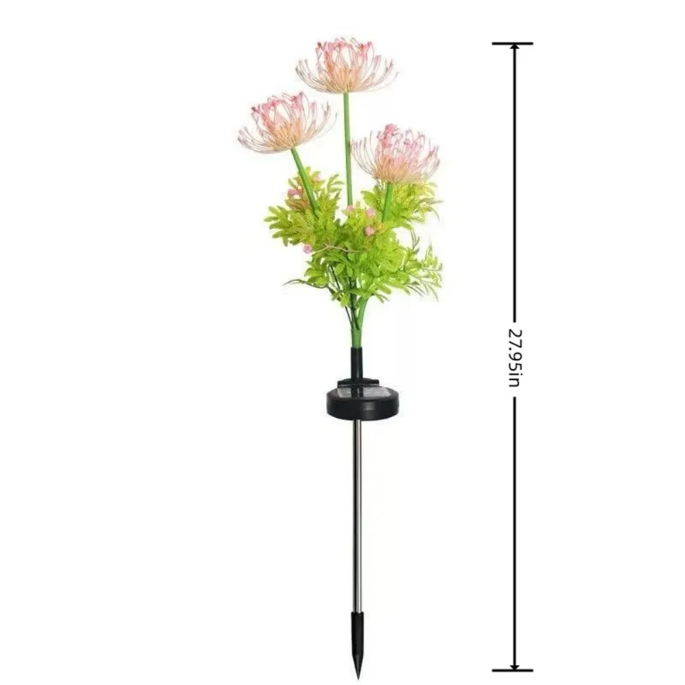 1PC3-Kopf-Solar-Blumen-Boden-Steckleuchte, geeignet für Rasen-, Garten- und Hofdekoration