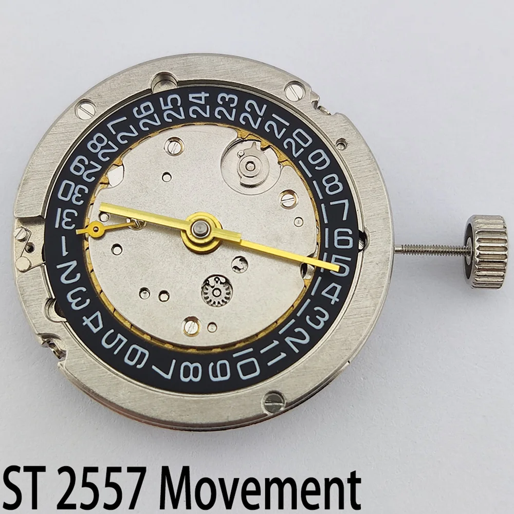 ST2557 Movement watches 45mm Men's watch GMT Stainless Steel case Men's Vintage Mechanical Watch SKY BLUE dial leather bracelet