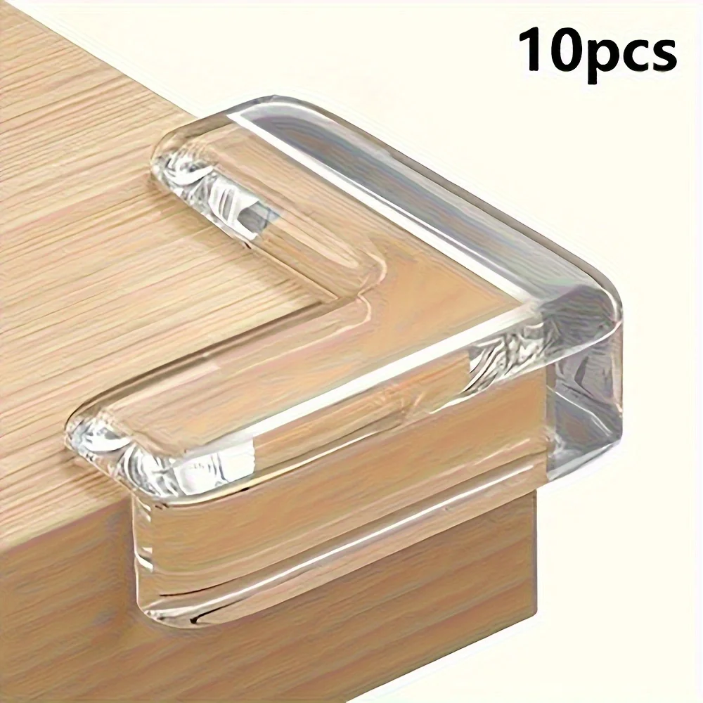 

10Pcs Transparent Silicone Corner Protectors Anti-Collision Safety Covers for Table Edges and Power Sockets