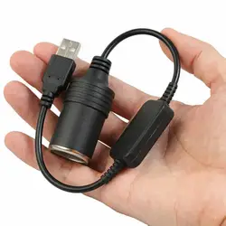 Adaptador de enchufe hembra para encendedor de coche, accesorio de 120cm, 5V, USB a 12V