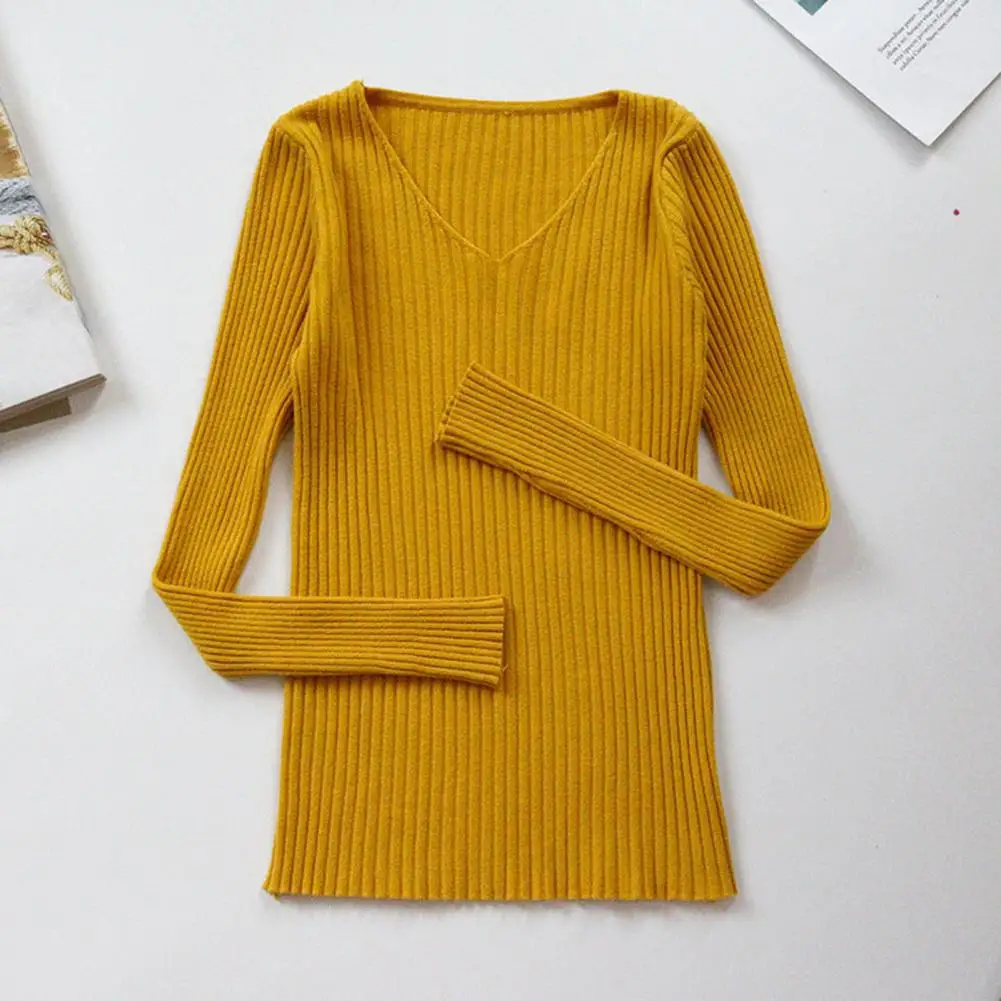 

2025 New Fashion Knitted Pullovers Women Bottom Shirts Sweater Jumper Elegant Long-sleeved Tops Knitwear Elastic Knitwear