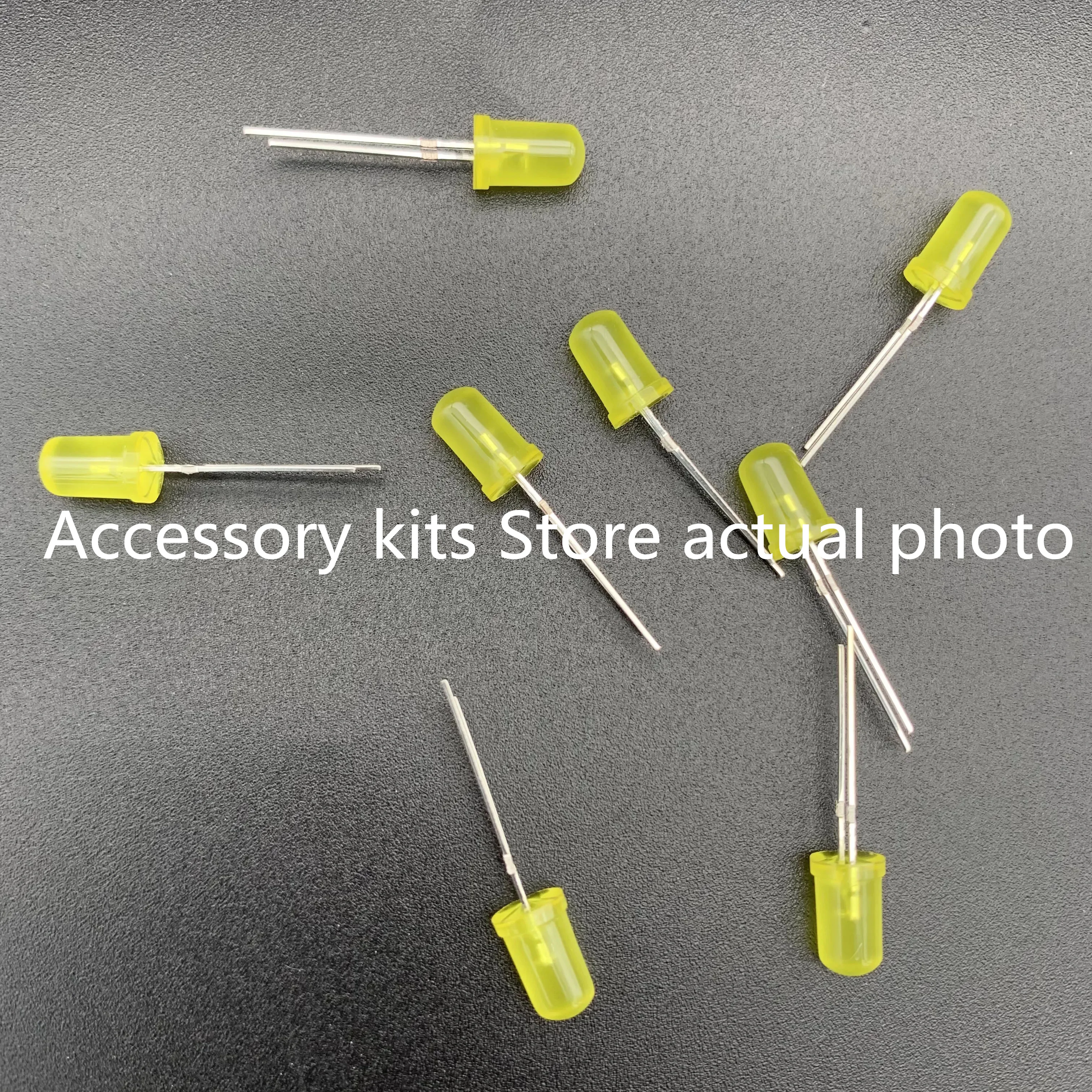 5Mm Led F5 Gele Highlight Gele Emitting Diode Gele Korte Pin Ronde Kop (50 Stuks)