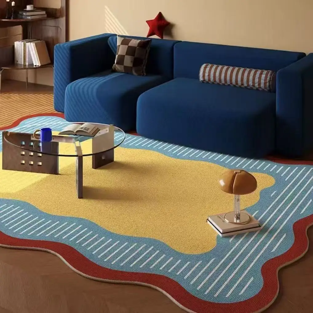 Modern Geometric Living Room Light Luxury Carpet Antique Style Decoration Bedroom Antiskid Washable Mat Soft Plush Rug for Study